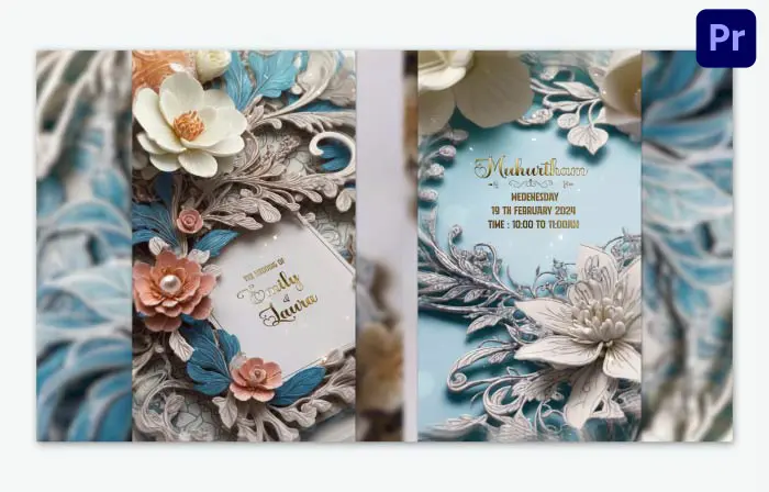 Modern 3D Floral Wedding Invitation Insta Story